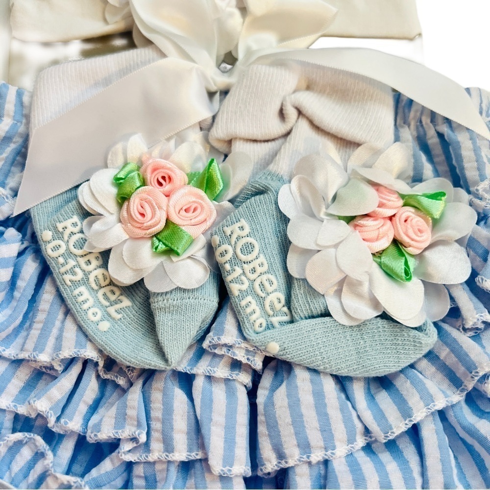 Robeez Baby Girl Ruffle Tutu Flower Matching Set - Picture 7 of 8